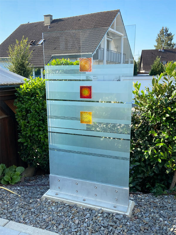 Abtrennung Garten Glas