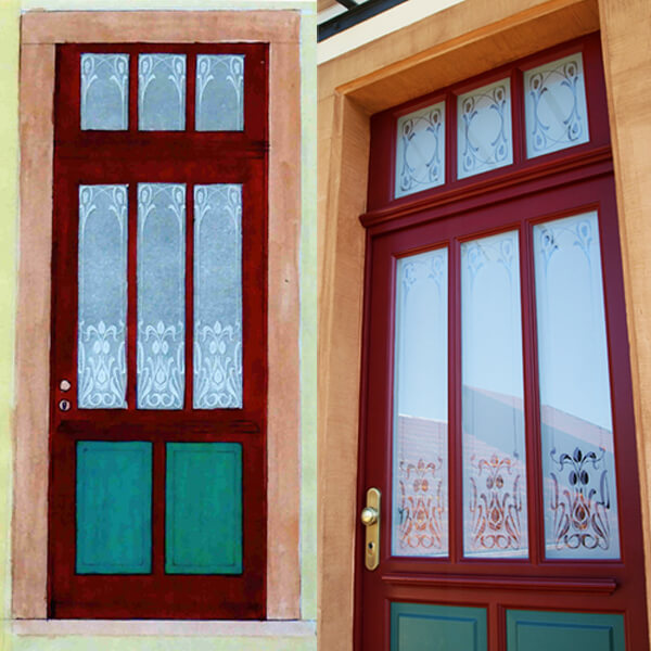 Jugendstil-Glasscheiben — Beispiel 24